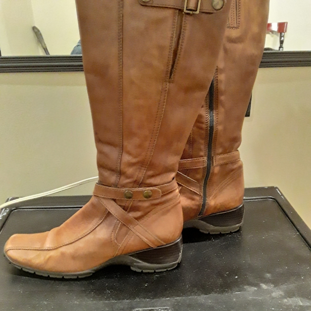 Clarks knee high boots for women